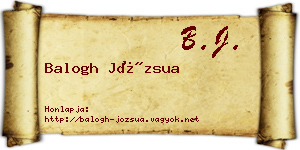 Balogh Józsua névjegykártya